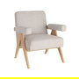 Sillón Beige Tejido-Madera Salón 74 X 76 X 85 cm