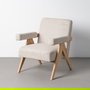 Sillón Beige Tejido-Madera Salón 74 X 76 X 85 cm