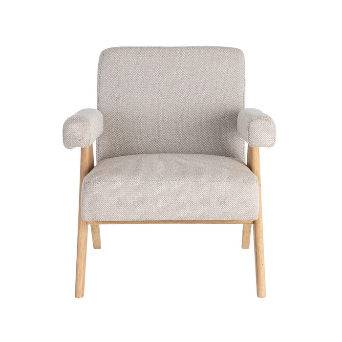 Sillón Beige Tejido-Madera Salón 74 X 76 X 85 cm
