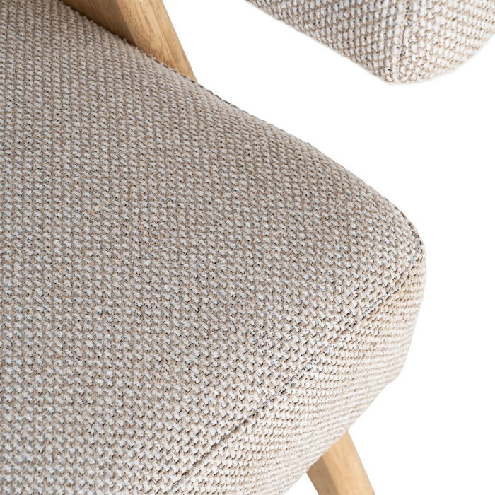 Sillón Beige Tejido-Madera Salón 74 X 76 X 85 cm