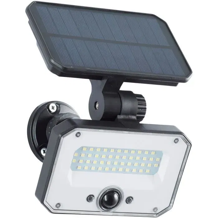 Brilliant BRI4004353437816 Foco exterior LED y solar con detector, Plástico y vidrio, 4 W, Negro