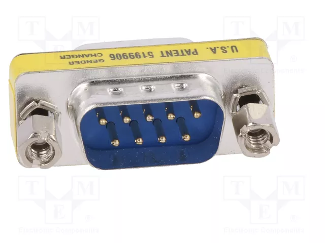 Digitus Mini Cambiador de Género D-Sub9 M/M Plata
