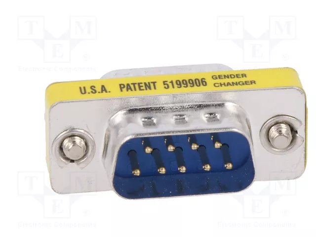 Digitus Mini Cambiador de Género D-Sub9 M/M Plata