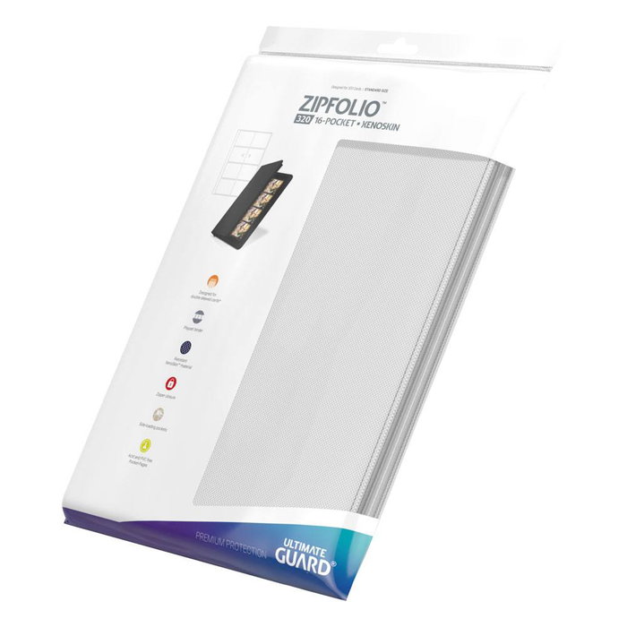 Ultimate Guard Zipfolio 320 16-Pocket Xenoskin - White Ultimate Guard Zipfolio 320 16-Pocket Xenoskin - White