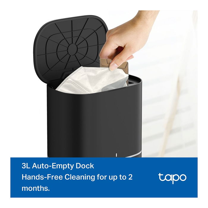 TP-Link Tapo RV30 Max Plus Robot Aspirador y Fregador, 5300Pa Succión, LIDAR, WiFi, 150 Min Autonomía, Batería Recargable, Aplicación, Compatible con Alexa y Google Assistant