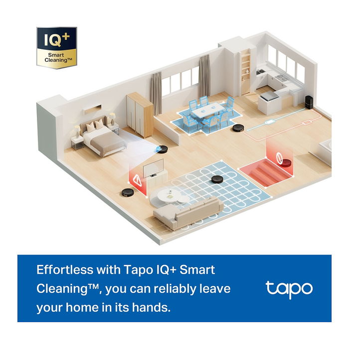 TP-Link Tapo RV30 Max Plus Robot Aspirador y Fregador, 5300Pa Succión, LIDAR, WiFi, 150 Min Autonomía, Batería Recargable, Aplicación, Compatible con Alexa y Google Assistant