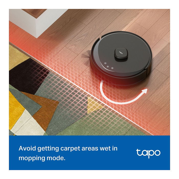 TP-Link Tapo RV30 Max Plus Robot Aspirador y Fregador, 5300Pa Succión, LIDAR, WiFi, 150 Min Autonomía, Batería Recargable, Aplicación, Compatible con Alexa y Google Assistant