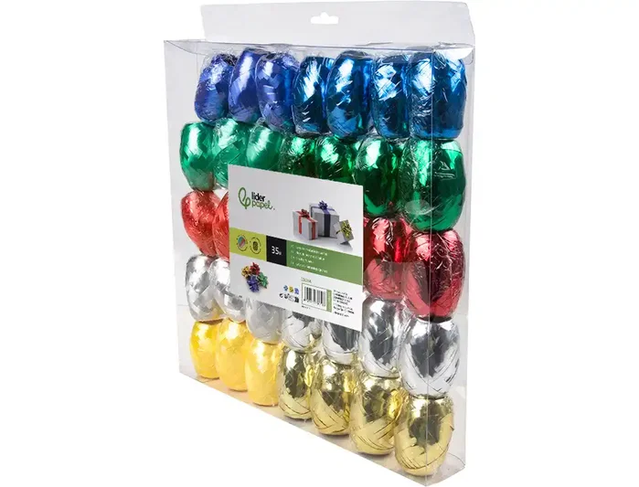 Liderpapel Cinta fantasía barrilete colores metalizados surtidos 5 mm x 20 m Liderpapel Cinta fantasía barrilete colores metalizados surtidos 5 mm x 20 m