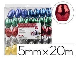 Liderpapel Cinta fantasía barrilete colores metalizados surtidos 5 mm x 20 m