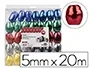 Liderpapel Cinta Fantasia Barrilete Metalizada, 5 mm x 20 m, Colores Surtidos para Lazos y Manualidades