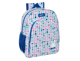 Safta Miffy Bunny Mochila Adaptable a Carro, Colección Miffy Bunny, Dimensiones 42 x 33 x 14 cm