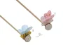 DKD Home Decor Juguete de Madera Surtido 14x10x55 cm. en Rosa y Azul