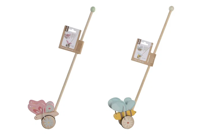 DKD Home Decor Juguete de Madera Surtido 14x10x55 cm. en Rosa y Azul