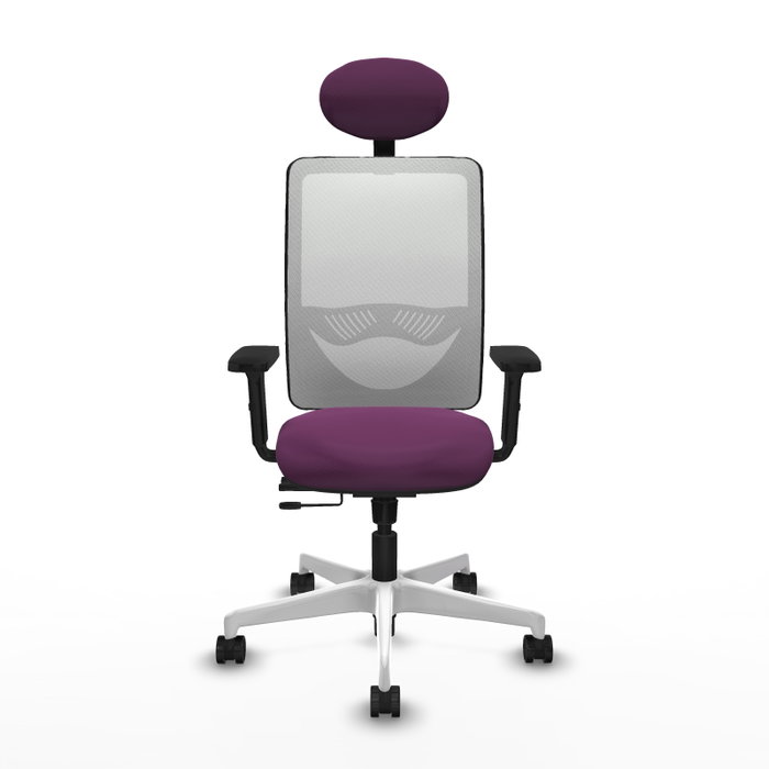 PIQUERAS Y CRESPO Silla de oficina Zulema con mecanismo Sincro/Traslack, Morado y Blanco