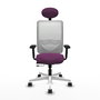 PIQUERAS Y CRESPO Silla de oficina Zulema con mecanismo Sincro/Traslack, Morado y Blanco