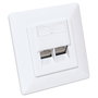 Intellinet 771917 Caja de Pared RJ45 Cat6a STP 10G 2 Puertos 500 MHz para Cableado Estructurado - Blanco
