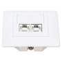 Intellinet 771917 Caja de Pared RJ45 Cat6a STP 10G 2 Puertos 500 MHz para Cableado Estructurado - Blanco