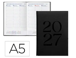 Liderpapel Agenda de oficina 2027 semana vista A5 bilingüe negro