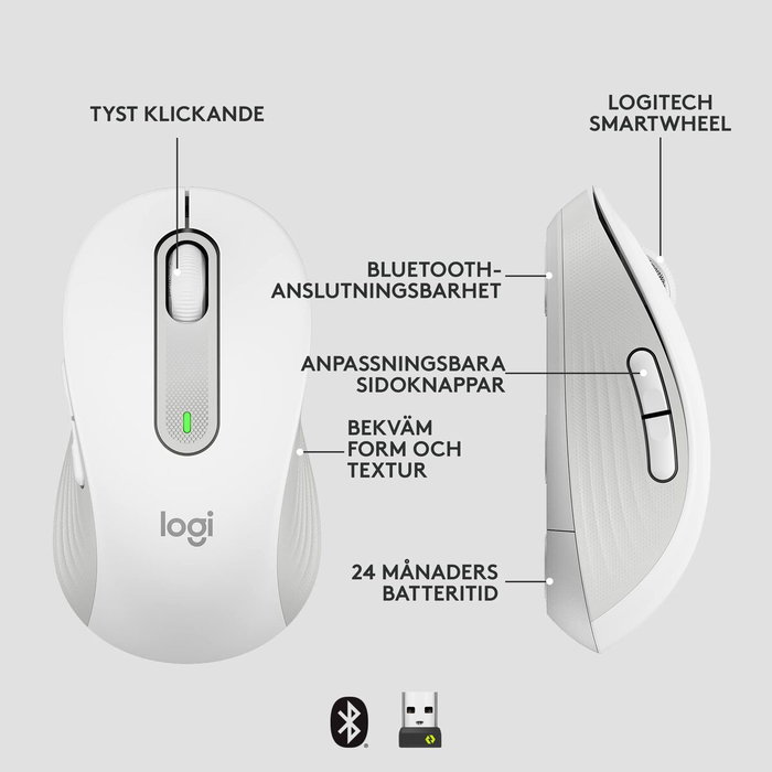 Logitech Signature M650 for Business Ratón Inalámbrico Blanco
