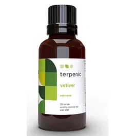 TERPENIC Aceite Esencial Vetiver Bio 30 ml, Vetiveria zizanoides, Haití, Inmunoestimulante, Antiinflamatorio, Tónico, Calmante, para Difusión y Uso Tópico