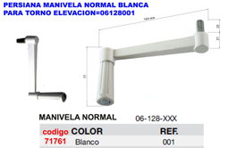 Persiana Manivela Normal Blanca para Torno 06128001