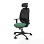 PIQUERAS Y CRESPO Silla de oficina Cilanco con mecanismo Sincro/Traslack, Verde esmeralda y Negro