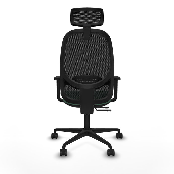 PIQUERAS Y CRESPO Silla de oficina Cilanco con mecanismo Sincro/Traslack, Verde esmeralda y Negro