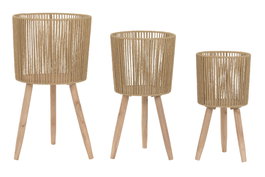 DKD Home Decor Macetero Urban Marron 32x32x58 cm Set de 3