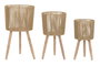 DKD Home Decor Macetero Urban Marron 32x32x58 cm Set de 3