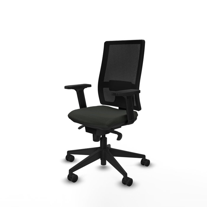 PIQUERAS Y CRESPO Silla de oficina Horna con mecanismo Sincro y brazos 2D, Negro
