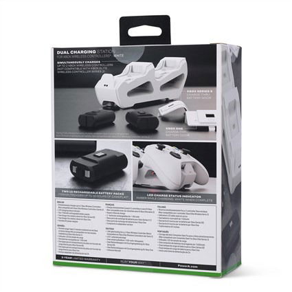 Power A 1524377-01 Estación de Carga Dual Xbox Blanca para Mandos Xbox Series X|S y Xbox One