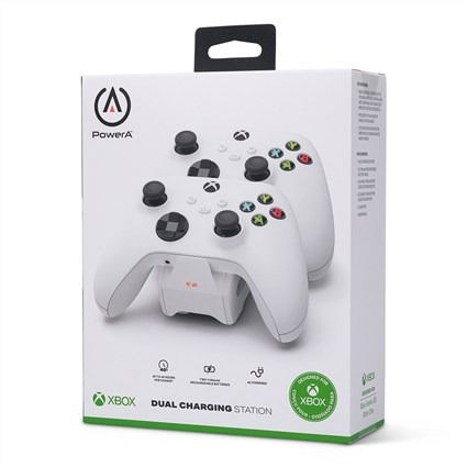 Power A 1524377-01 Estación de Carga Dual Xbox Blanca para Mandos Xbox Series X|S y Xbox One