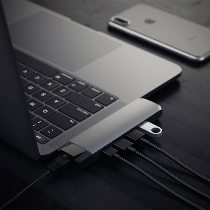 Satechi Type-C Pro Hub 4K HDMI con Ethernet, Gris espacial