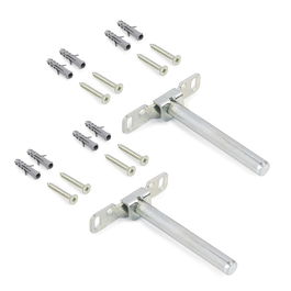 Emuca Juego de soportes ocultos para estante de madera Mirage, Acero, Cincado