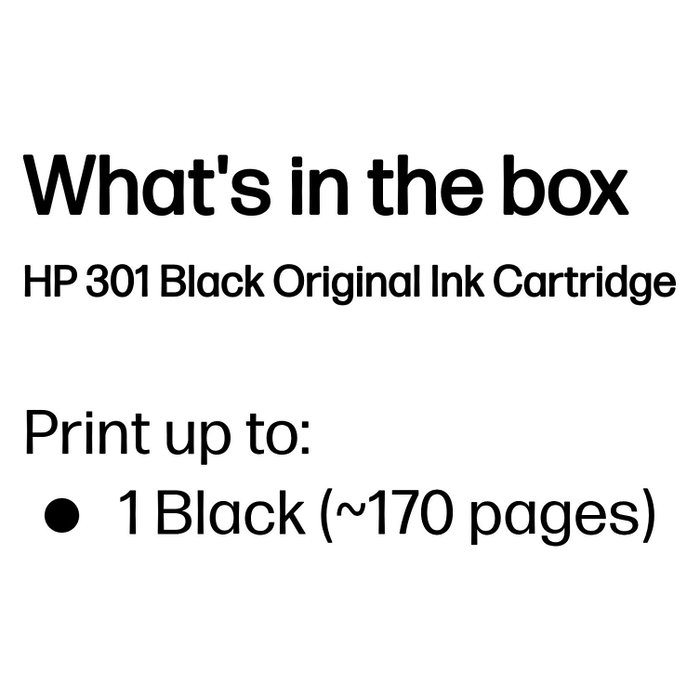HP 301 Cartucho de Tinta Original Negro HP 301 Cartucho de Tinta Original Negro