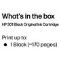HP 301 Cartucho de Tinta Original Negro