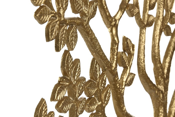 DKD Home Decor Figura de Árbol en Aluminio Dorado y Mármol Blanco 76x10x68 cm