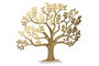 DKD Home Decor Figura de Árbol en Aluminio Dorado y Mármol Blanco 76x10x68 cm