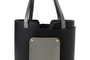 Lucky Bees Bolso Tote 1292 Piel Negro y Gris 30x12x26 cm