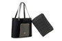 Lucky Bees Bolso Tote 1292 Piel Negro y Gris 30x12x26 cm