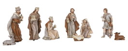 DKD Home Decor Set de Nacimiento de 9 Piezas en Resina Multicolor