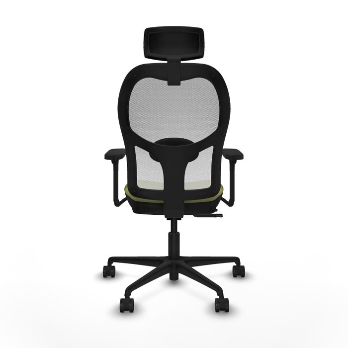 PIQUERAS Y CRESPO Silla de oficina Jorquera con mecanismo Sincro/Traslack Verde oliva y Blanco