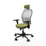 PIQUERAS Y CRESPO Silla de oficina Jorquera con mecanismo Sincro/Traslack Verde oliva y Blanco