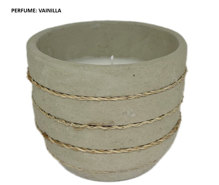 DKD Home Decor Vela de Cemento Vainilla Gris 210 g