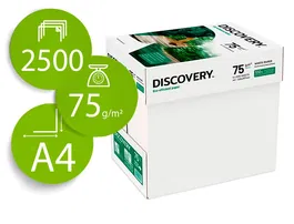 Discovery Papel Multiuso Ink-jet y Laser Fast Pack Din A4 75 Gramos Caja 2500 Hojas Blanco