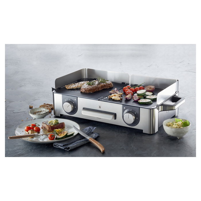 WMF 0415280011 Tischgrill Lono Master Parrilla de Mesa 280 x 500 mm Acero Inoxidable Antiadherente Fácil de Limpiar