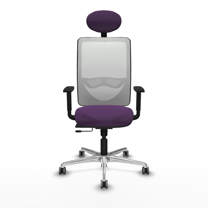 PIQUERAS Y CRESPO Silla de oficina Zulema con mecanismo Sincro/Traslack, Morado y Blanco