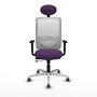 PIQUERAS Y CRESPO Silla de oficina Zulema con mecanismo Sincro/Traslack, Morado y Blanco