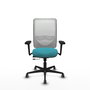 PIQUERAS Y CRESPO Silla de oficina Zulema con mecanismo Sincro/Traslack, Turquesa y Blanco