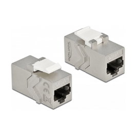 DeLOCK Módulo Keystone RJ45 hembra a RJ45 hembra Cat.6A, Plata